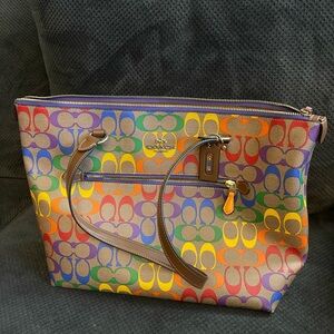 Large Rainbow Coach Purse